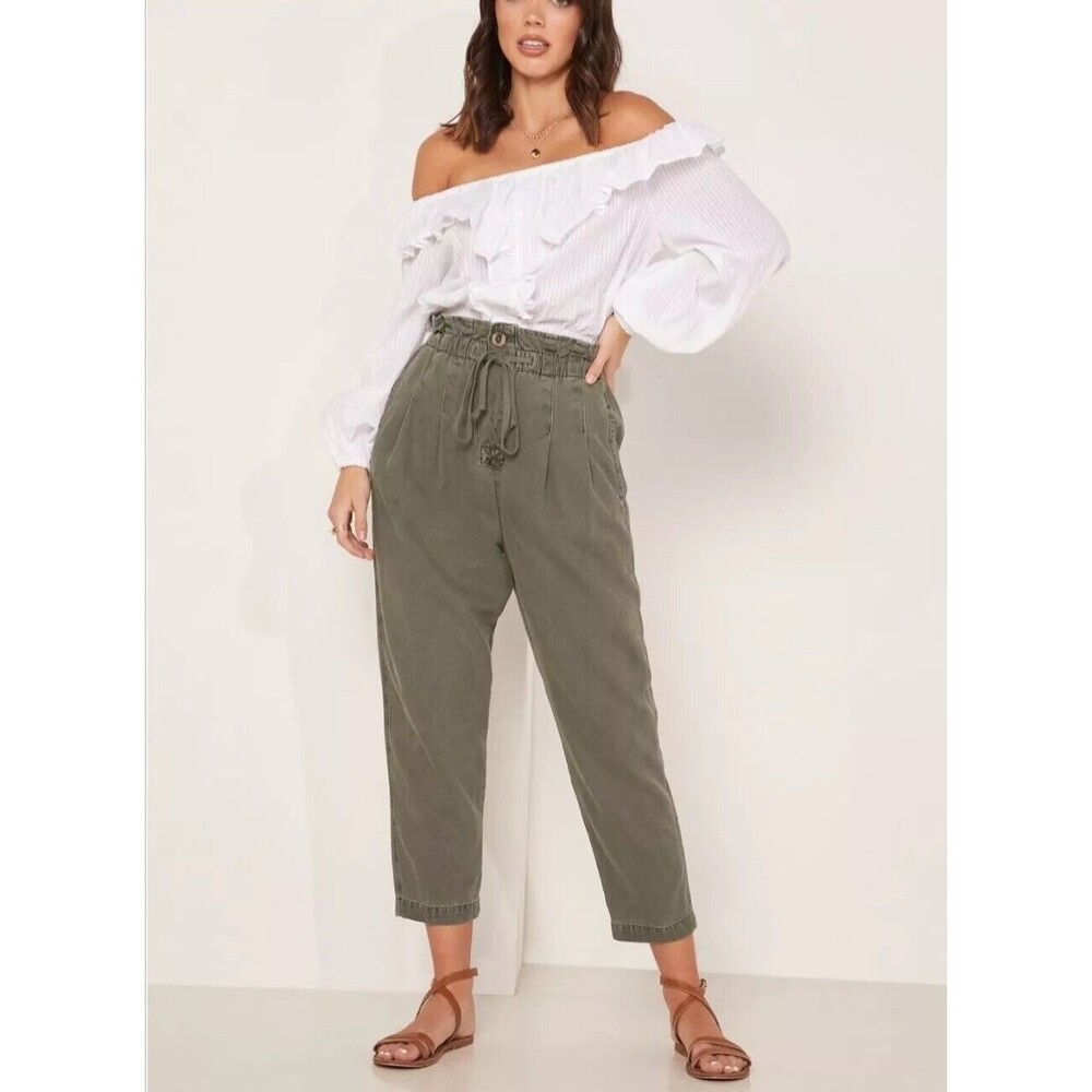 Free People Sage Green Cropped Pants